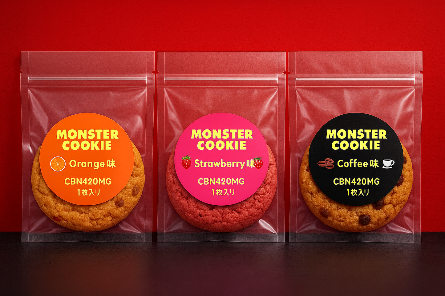 🍪【CHILL MONSTER】新作 CBNモンスタークッキー｜420mg（1枚）／お得な3枚セット