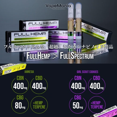 【VapeMania】Cannabinoid850mg Over FULL HEMP Cartridge 1.0ml